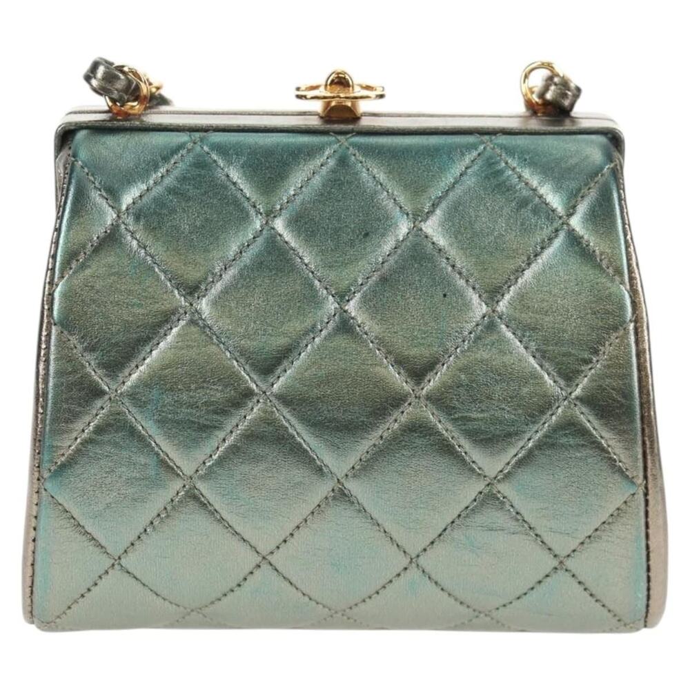 Chanel Matelasse Leather Chain Shoulder Bag Green